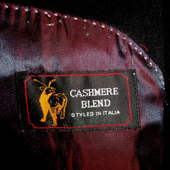 Riccardo Fazzi Black Cashmere Blend Mens Coat Size 46 - Picture 6 of 6